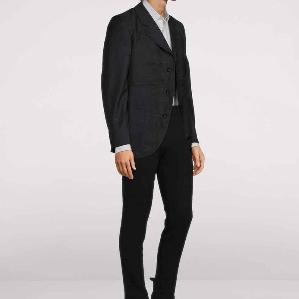 COMME DES GARCONS HOMME DEUX All-over Stitched Logo Wool Mixed Blazer